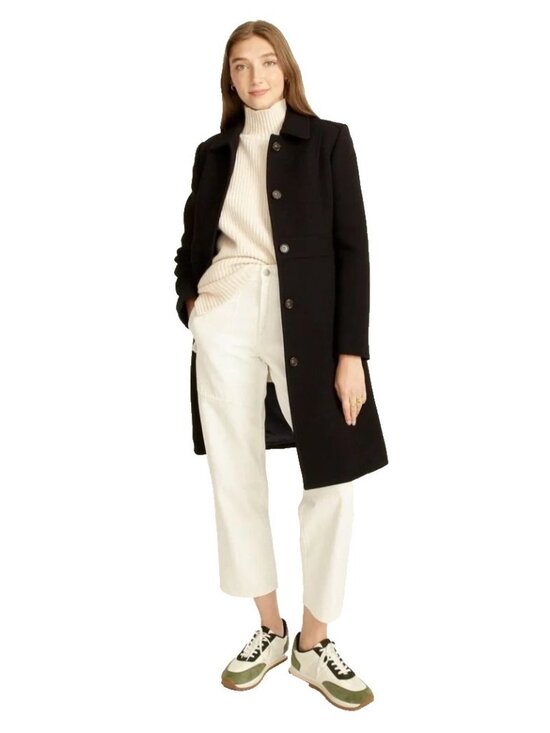 J. Crew Jackets & Blazers - NWT J.Crew Classic Lady Day Coat in Black Italian Doublecloth Wool Thinsulate 6